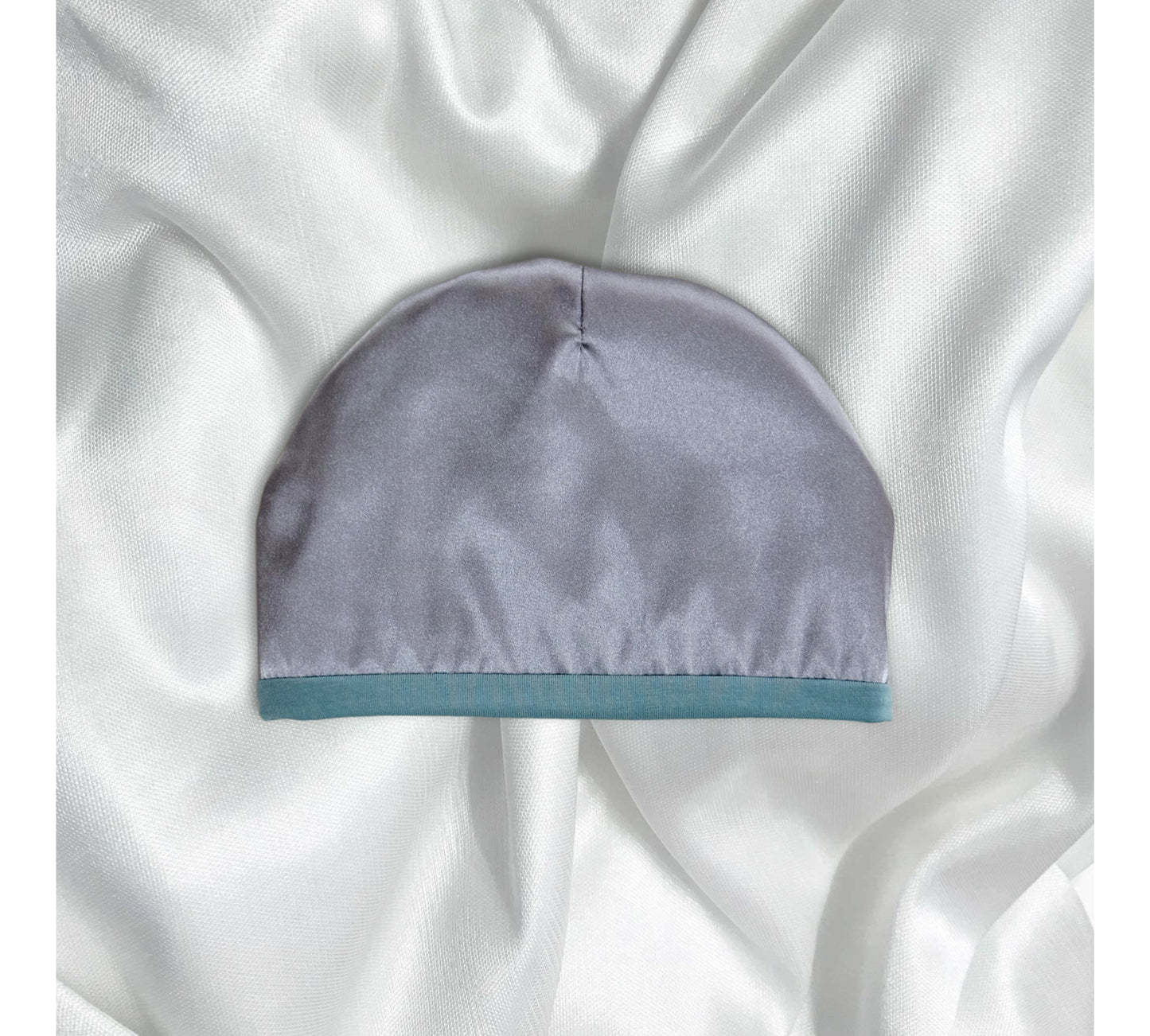 Slate Blue Satin Beanie