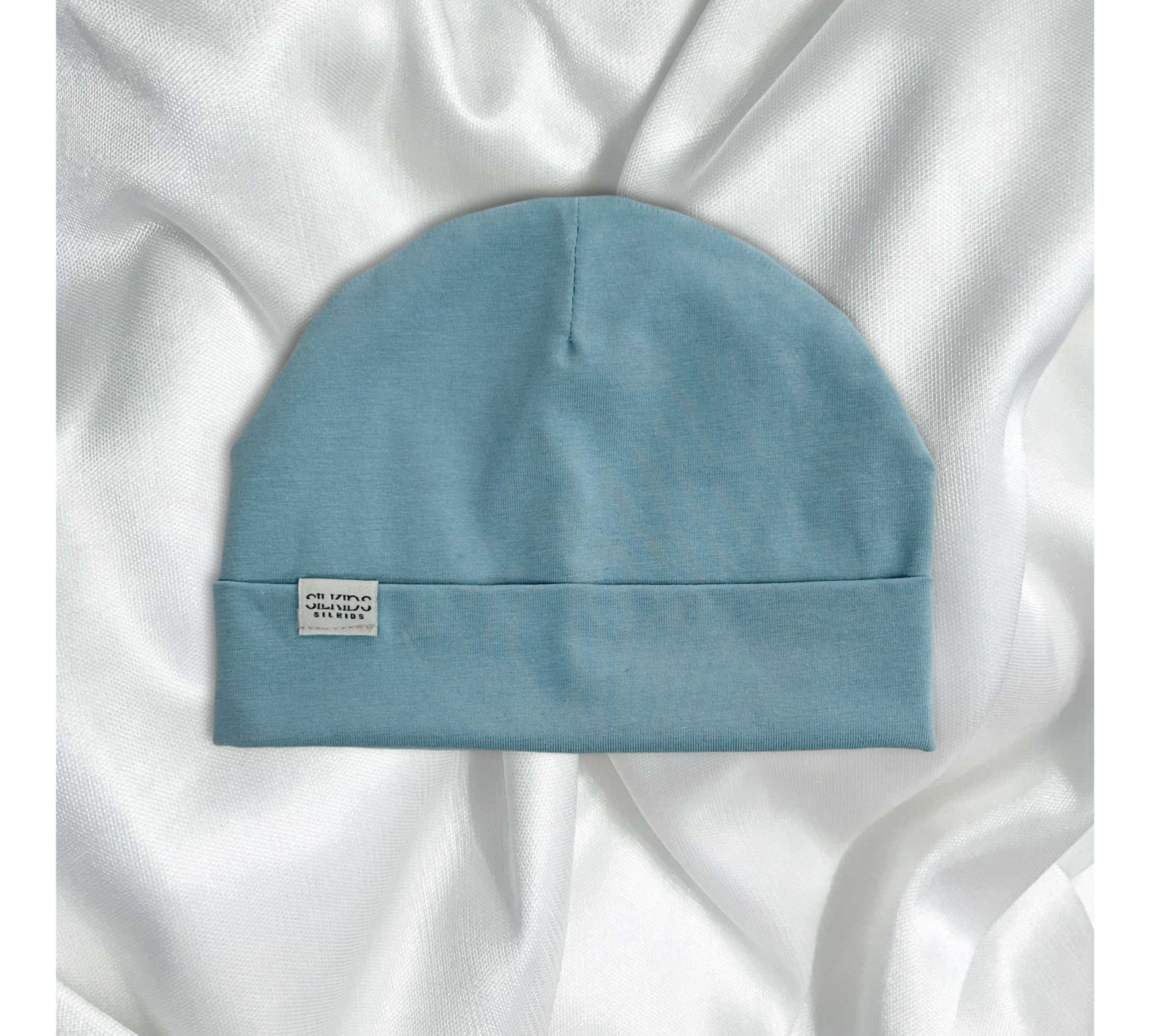 Slate Blue Satin Beanie