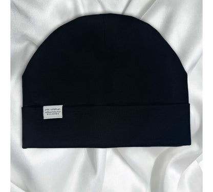 Classic Black Satin Beanie