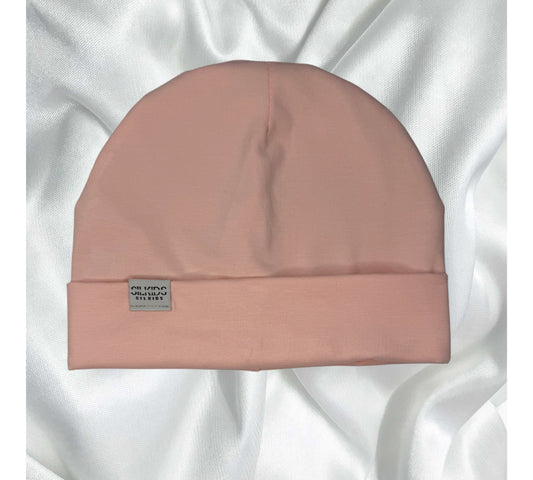Salmon Pink Satin Beanie